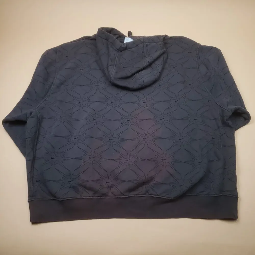 Nike Center Swoosh All Over Print Swoosh Charcoal Gray Pattern Essential Men 2XL - Picture 2 of 11